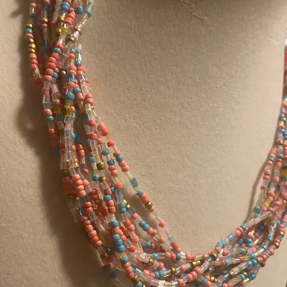 Multicolor Statement Beaded Necklace - image 2